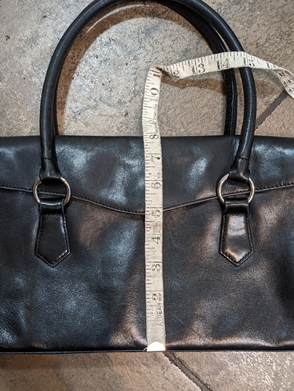 Vintage Danier Butter Soft Smooth Leather Chic Satchel EW Shoulder Bag Black ๐ค - Picture 13 of 16